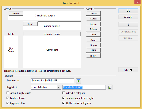 Tabella Pivot con OpenOffice Calc