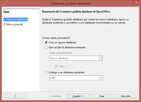 Creare database con OpenOffice Base