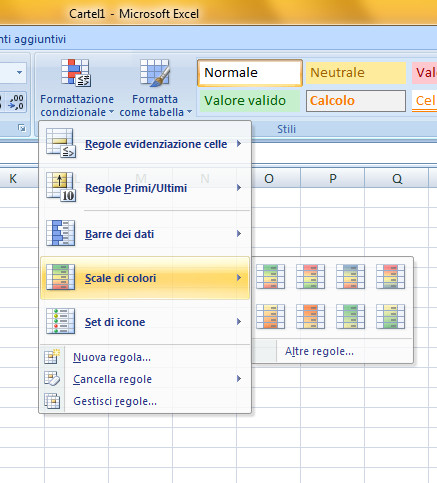 Formattazione condizionale con Excel