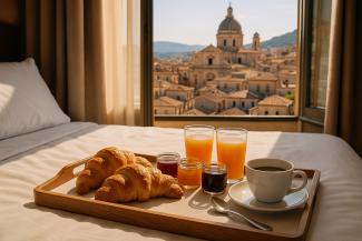 Colazione servita in un bed & breakfast della Sicilia