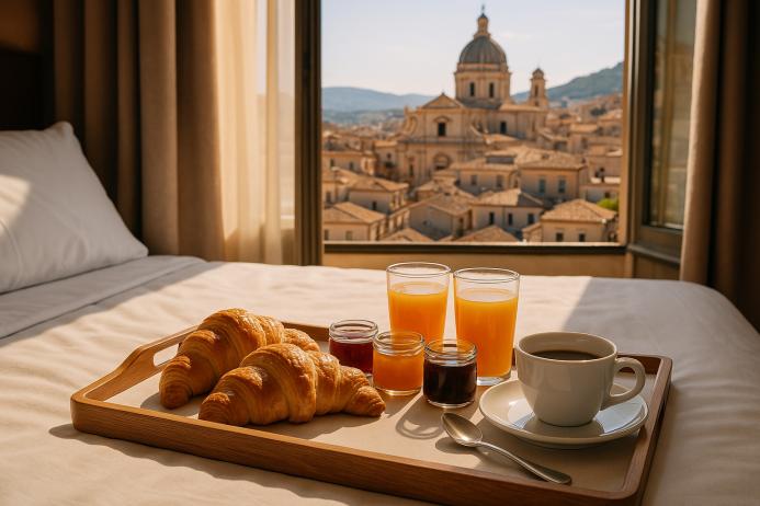 Colazione servita in un bed & breakfast della Sicilia