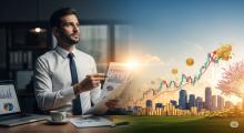 Imprenditore che avvia un percorso di crescita e di successo di un business